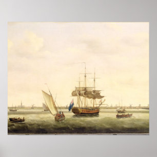 The Frigate 'Surprise' atいかりオフYarmout 素晴らし ポスター