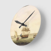 The Frigate 'Surprise' atいかりオフYarmout 素晴らし ラウンド壁時計 (傾斜)