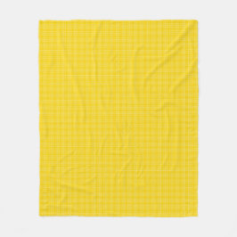 The front features a bright yellow checkered  フリースブランケット