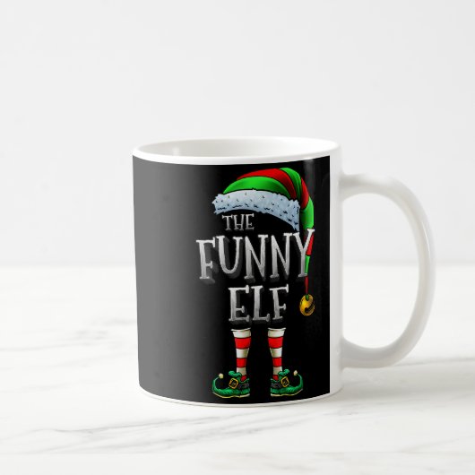 The Funny Elf Shirt Matching Family Funny Christma コーヒーマグカップ (右)