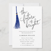 The Future Is Bright Blue Graduation Party Photo 招待状 (正面)