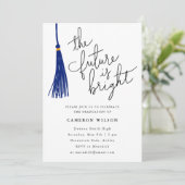 The Future Is Bright Blue Graduation Party Photo 招待状 (スタンド正面)