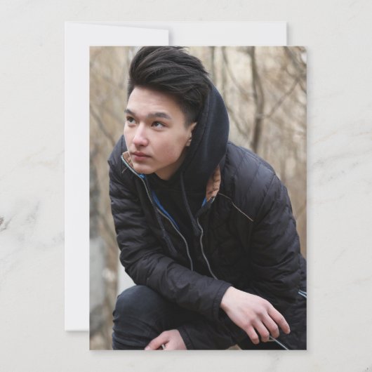 The Future Is Bright Blue Graduation Party Photo 招待状 (裏面)