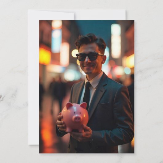 The Future is Bright Finance Graduation Photo サンキューカード (裏面)