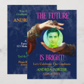 The Future Is Bright Fortune Teller Graduation 招待状 (正面/裏面)
