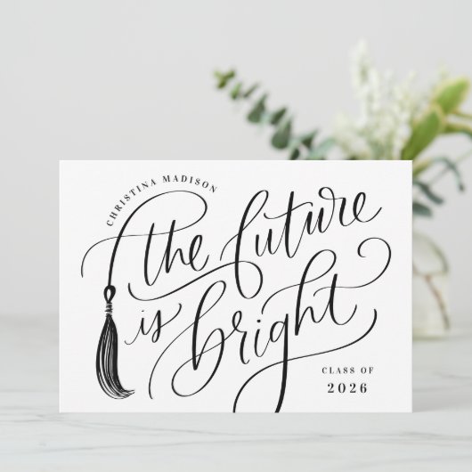 The Future is Bright Graduation Invitation Card 招待状 (スタンド正面)