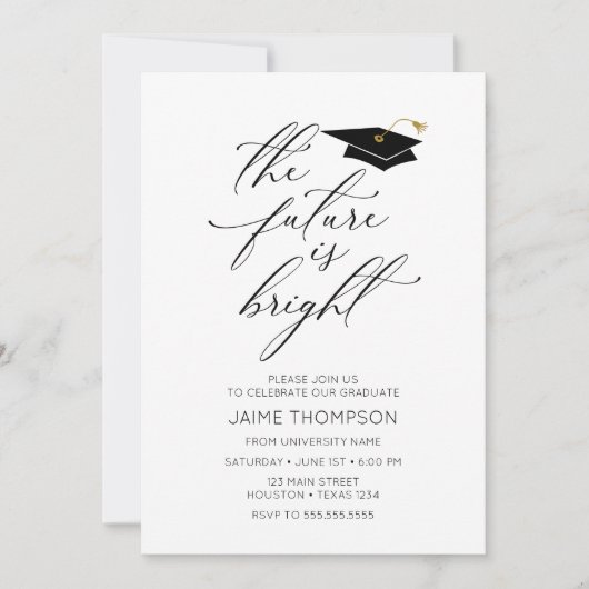 The future is bright Modern Graduation Invitation 招待状 (正面)