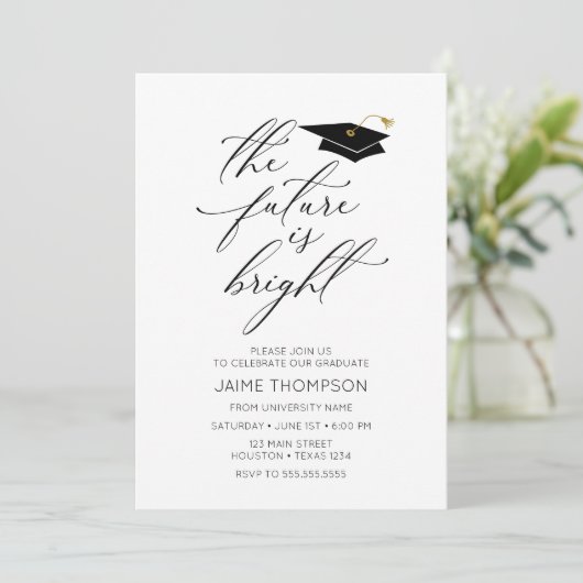 The future is bright Modern Graduation Invitation 招待状 (スタンド正面)