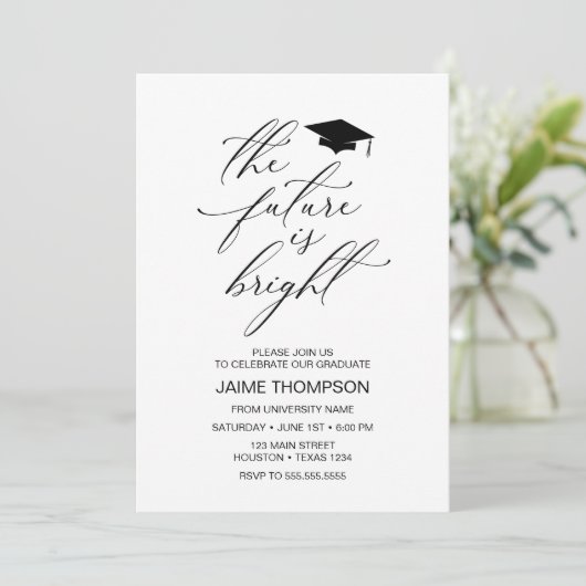 The future is bright Modern Graduation Invitation 招待状 (スタンド正面)