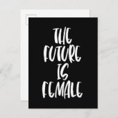 The Future is Female black postages ポストカード (正面/裏面)