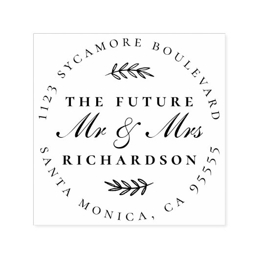 The Future Mr & Mrs Script Couple 婚約した Address セルフインキングスタンプ (デザイン)