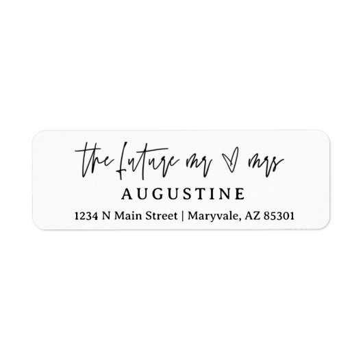 The Future Mr. & Mrs. Wedding Invite差出人住所 ラベル (正面)