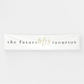 The Future Mrs Nameブラック・金ゴールド・スクリプト白 横断幕 (横)