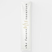 The Future Mrs Nameブラック・金ゴールド・スクリプト白 横断幕 (縦)