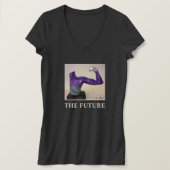 THE FUTURE-Woman's dark gray V neck Tシャツ (デザイン正面)