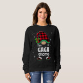 The Gaga Gnome Buffalo Plaid Christmas Matching Fa スウェットシャツ (正面フル)