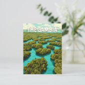 The Gambia Illustration Travel Art Vintage ポストカード (スタンド正面)