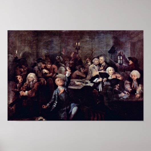 The Gambling Den " By Hogarth William ポスター (正面)