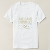 The Game Continues - Play-Inspired Neon Symbols De Tシャツ (デザイン正面)
