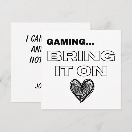 The Gamer Card (正面/裏面)