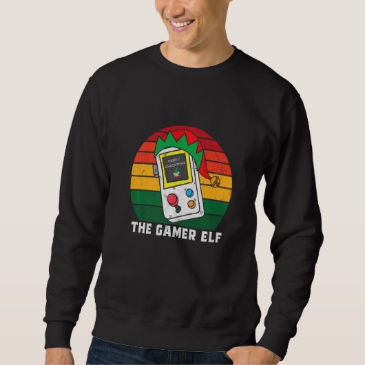 The Gamer Elf  Christmas Gamers Matching Group Fam スウェットシャツ (正面)