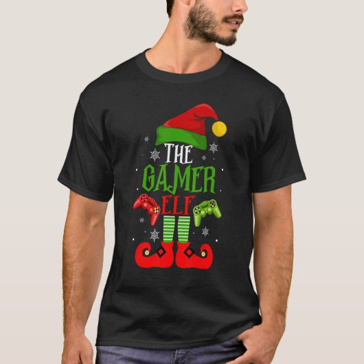 The Gamer Elf Family Matching Christmas Pajama Hap Tシャツ (正面)