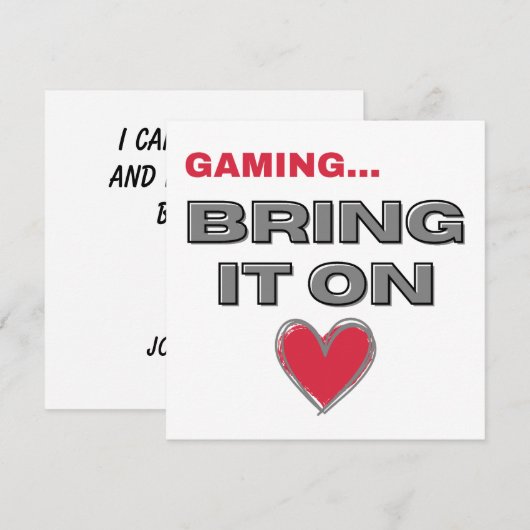 The Gamer Flat Note Card  (正面/裏面)