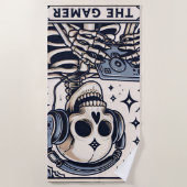 The Gamer Skeleton Tarot Card ビーチタオル (正面)