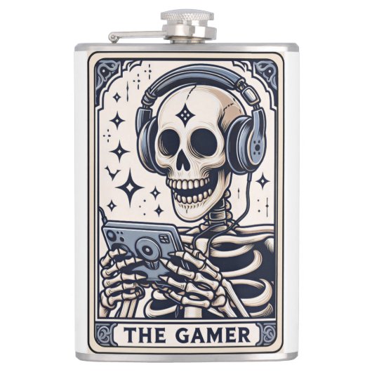 The Gamer Skeleton Tarot Card フラスク (正面)