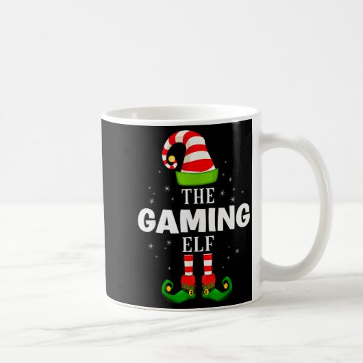 The Gaming Elf Christmas Pjs Matching Pajama コーヒーマグカップ (右)