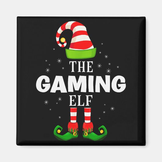 The Gaming Elf Christmas Pjs Matching Pajama  マグネット (正面)