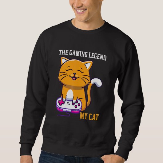 The Gaming Legend My Cat Gamer Kitten Cute Meme スウェットシャツ (正面)