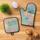 The Garden of Delight clock  鍋つかみ&鍋敷きセット (トップダウン)