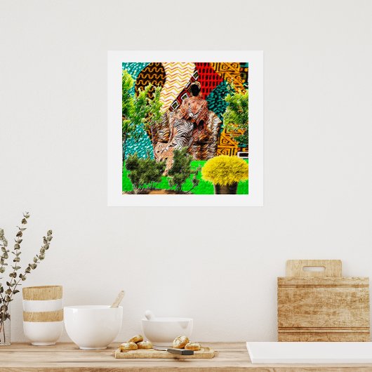 The Garden Within: Afrocentric Silhouette ポスター (キッチン)