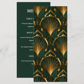 The Gatsby Art Deco Wedding Menu Card メニュー