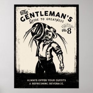 "The Gentleman's Guide To Greatness" Cool Man Cave ポスター