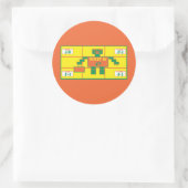 The Geometric-Sticker-Rectangle-Age 4 ラウンドシール (バッグ)