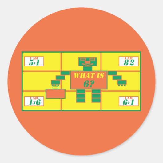 The Geometric-Sticker-Rectangle-Age 6 ラウンドシール (正面)