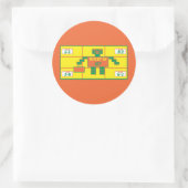 The Geometric-Sticker-Rectangle-Age 6 ラウンドシール (バッグ)