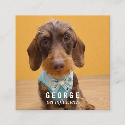 The George | Modern Custom Double Photo QR Code スクエア名刺 (正面)