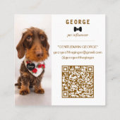 The George | Modern Custom Double Photo QR Code スクエア名刺 (裏面)