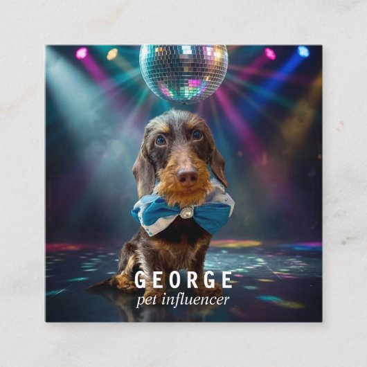 The George | Modern Custom Double Photo QR Code スクエア名刺 (正面)