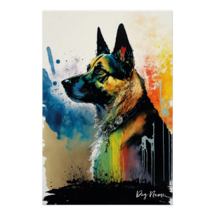 The German Shepherd Dog - Composition 001 ポスター