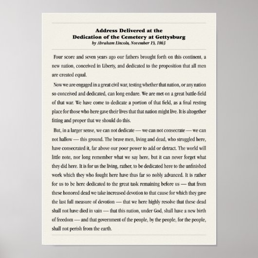 The Gettysburg Address. ポスター (正面)