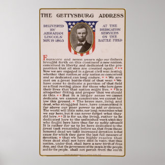 The Gettysburg Address by Abraham Lincoln 1863 ポスター
