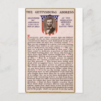 The Gettysburg Address by Abraham Lincoln 1863 ポストカード