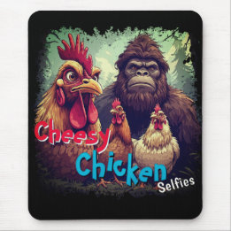 "The Ghost Photobomb Bigfoot" Cheesy Chickens  マウスパッド