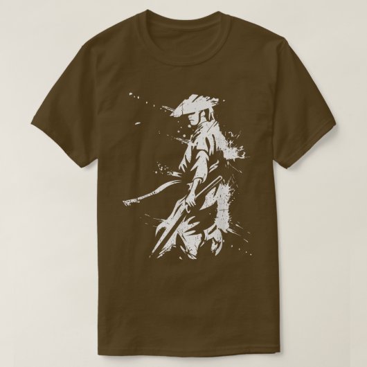 The Ghost Samurai Mask Warrior Samurai Swords Bush Tシャツ (デザイン正面)