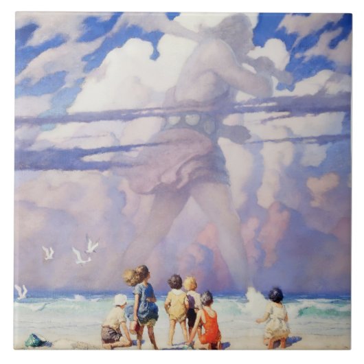 “The Giant” Fairy Art by NC Wyeth タイル (正面)