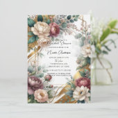 The Gilded Secret Garden Floral Glam Bridal Shower 招待状 (スタンド正面)